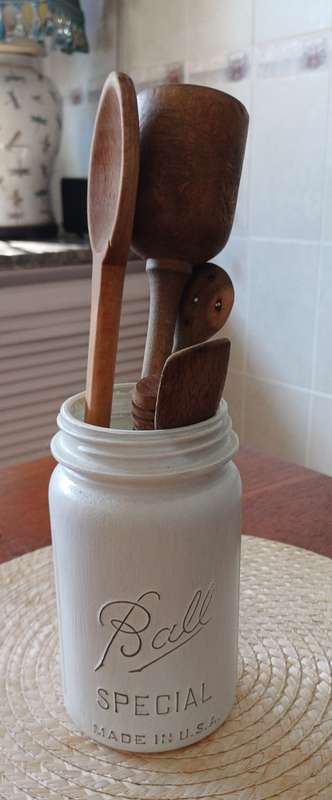 Vintage Ball Bottle with Utensils