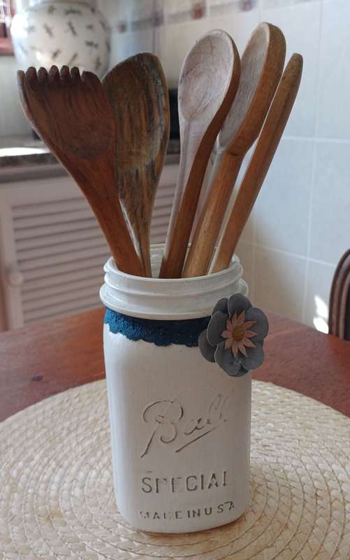 Vintage Ball Bottle with Utensils