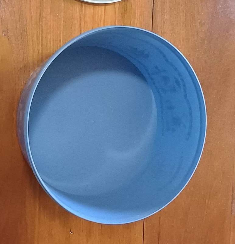 Vintage Plastic Blue and White Biscuit Container
