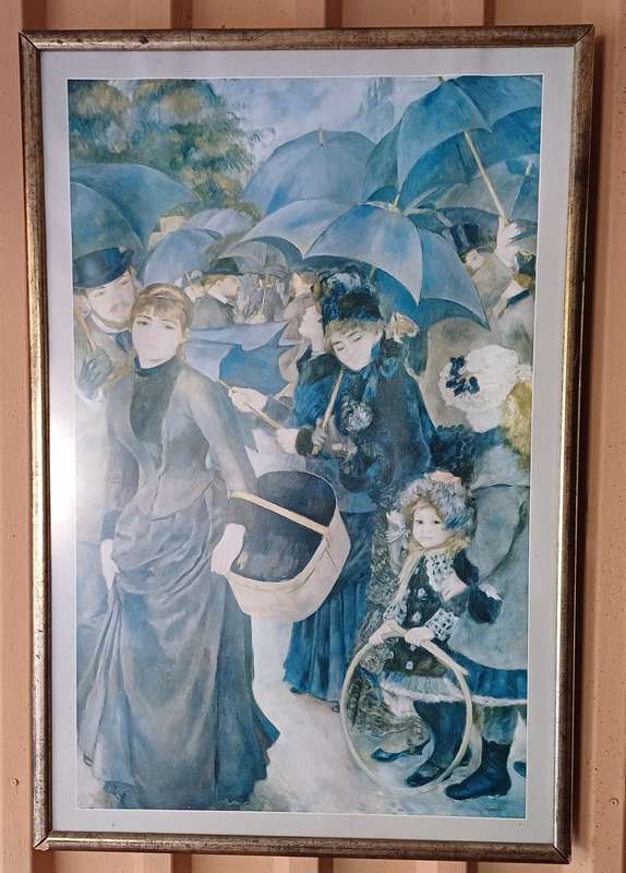 The Umbrellas by Pierre-Auguste Renoir  Oil Painting Reproduction Poster (Framed)