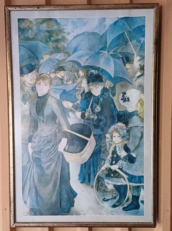 The Umbrellas by Pierre-Auguste Renoir  Oil Painting Reproduction Poster (Framed)