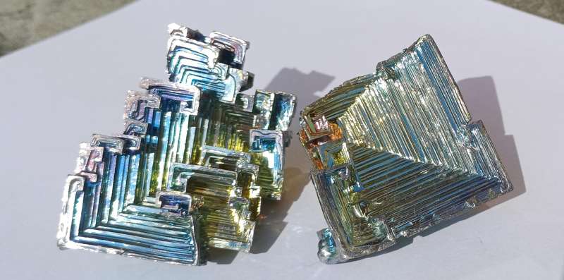 two Bismuth cluster crystal rocks
