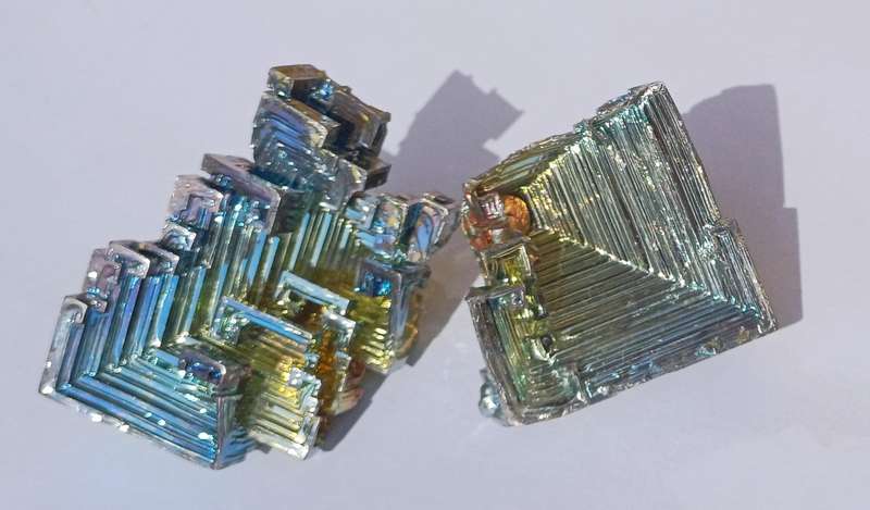 two Bismuth cluster crystal rocks