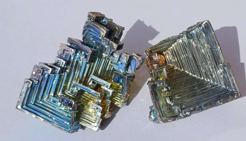 two Bismuth cluster crystal rocks