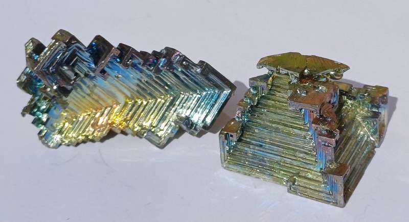 two Bismuth cluster crystal rocks