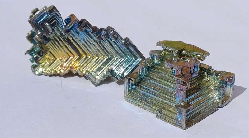two Bismuth cluster crystal rocks