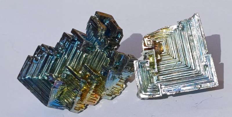 two Bismuth cluster crystal rocks