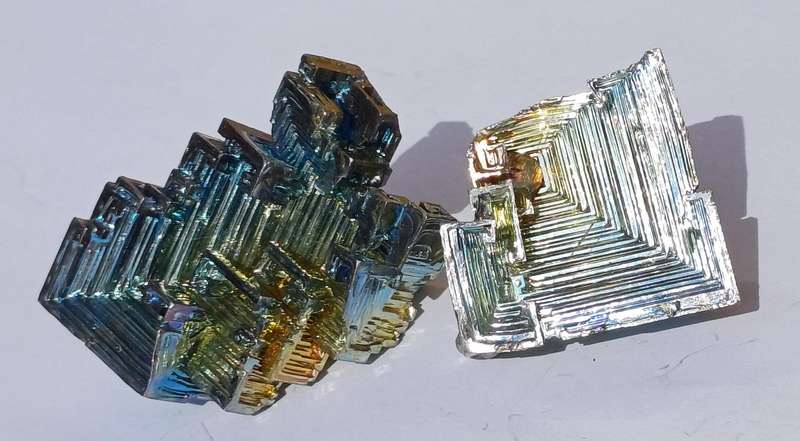two Bismuth cluster crystal rocks