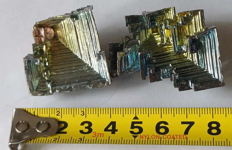 two Bismuth cluster crystal rocks