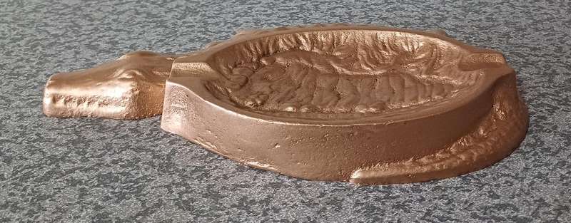 Vintage Cast Iron Crocodile Ashtray  Victoria Falls Souvenir | Heavy Copper-Coloured Collectible