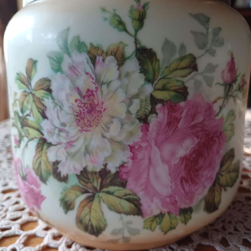Porcelain Floral Biscuit Jar 14 x 14 cm High