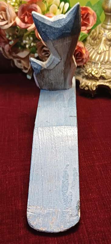 Carved Wood - Cat door stop