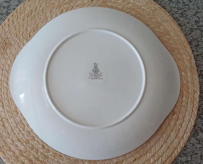 Vintage 1984 Royal Doulton "Twilight Rose" Cake Plate  Timeless Elegance