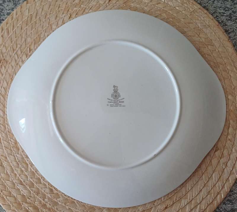 Vintage 1984 Royal Doulton "Twilight Rose" Cake Plate  Timeless Elegance
