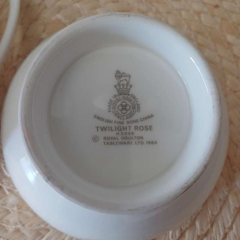 Vintage 1984 Royal Doulton "Twilight Rose" Milk Pourer & Sugar Bowl  Elegant Tea-Time Charm