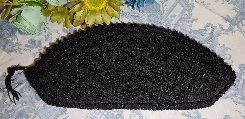 Vintage 1940s Black Evening Bag with YKK Zipper  Stunning Condition