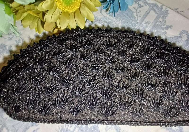 Vintage 1940s Black Evening Bag with YKK Zipper  Stunning Condition