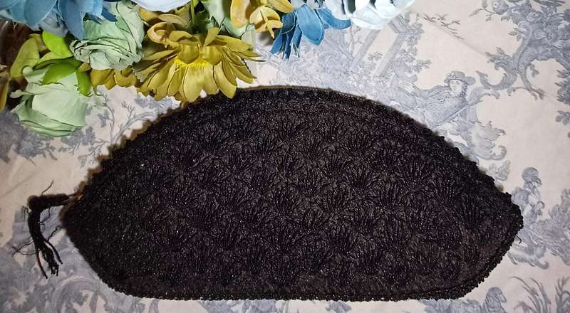 Vintage 1940s Black Evening Bag with YKK Zipper  Stunning Condition