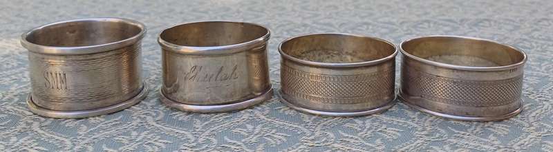 4 VINTAGE SILVER NAPKIN/SERVIET HOLDERS
