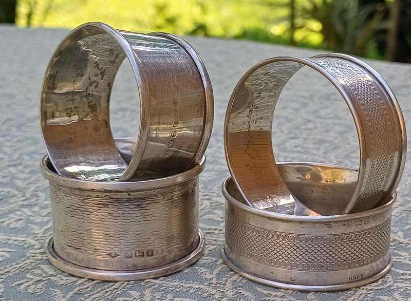 4 VINTAGE SILVER NAPKIN/SERVIET HOLDERS