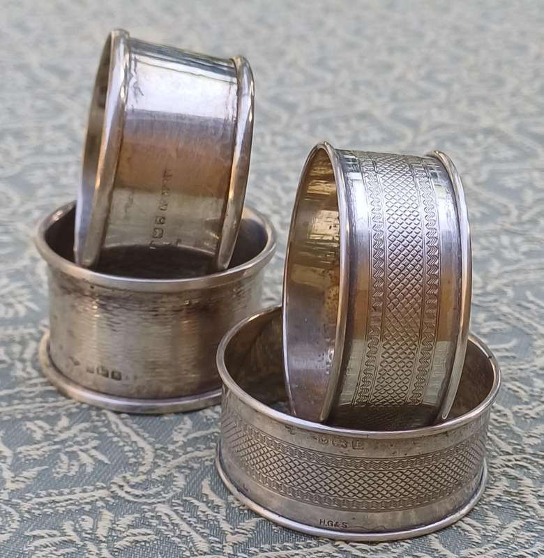 4 VINTAGE SILVER NAPKIN/SERVIET HOLDERS