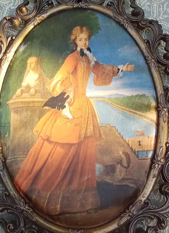 Ornate Vintage Silk Picture of a Lady  Made in Italy