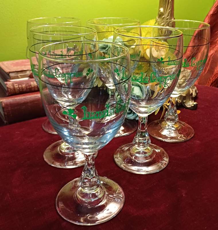 Vintage Irish Coffee Glasses  Set of 6  Elegant Retro Charm! (set 02)