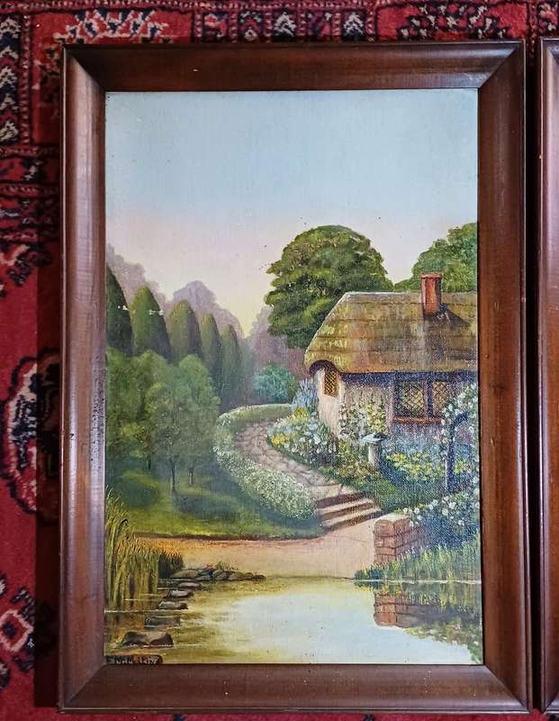 Pair of Original E. McMullin English Landscape Paintings