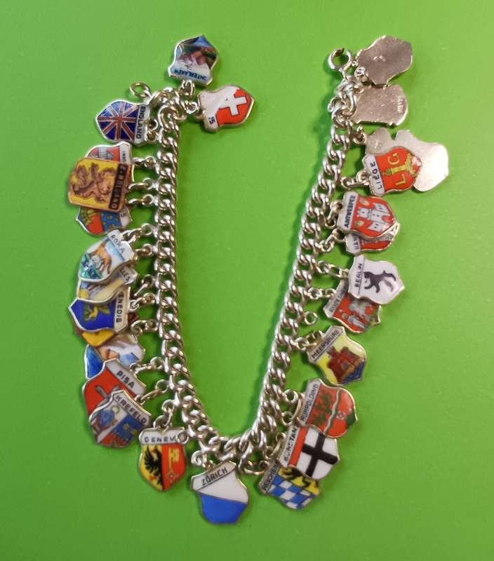 Vintage Sterling Silver Charm Bracelet | TRAVEL BRACELET | 27 |