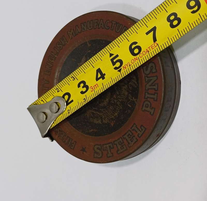 Vintage Haberdasher's |Tailor's English |  Steel Pin Tin |  Lion Graphics
