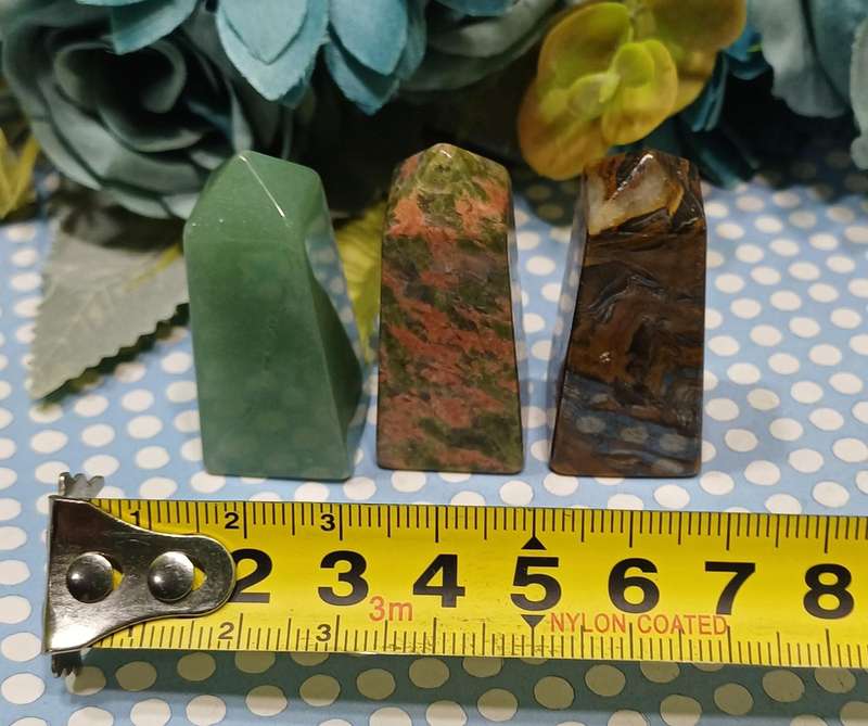 Trio of Crystal Pillars  Mystical Stone Guardians (Approx. 2 x 2 x 4.5 cm Each) | 32 |