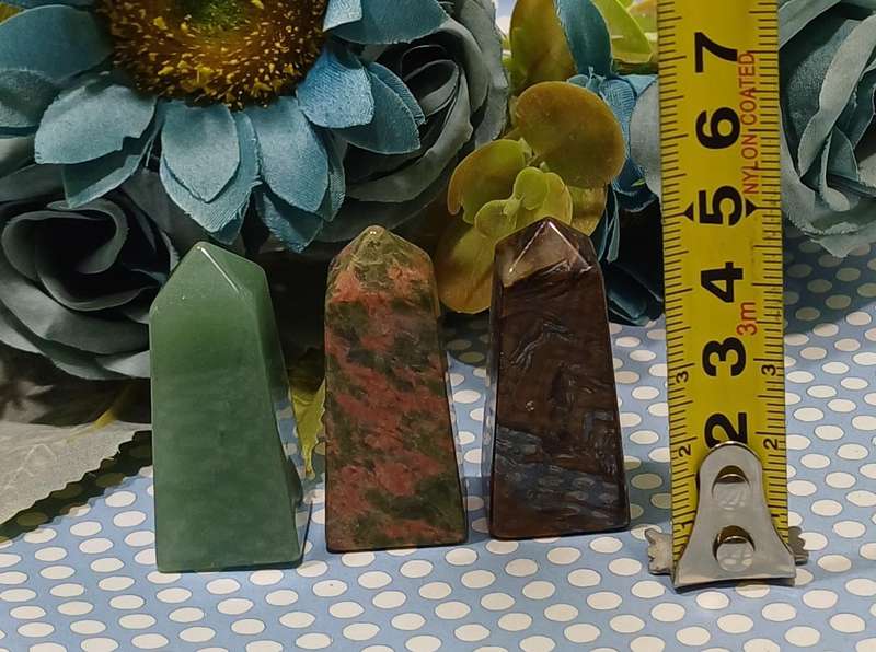 Trio of Crystal Pillars  Mystical Stone Guardians (Approx. 2 x 2 x 4.5 cm Each) | 32 |