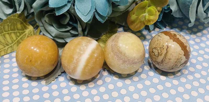 Set of 4 Crystal Stone Spheres  Elemental Orbs of Energy  | 35 |