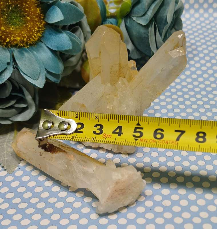 Golden Healer Lemurian Cluster & Clear Quartz Pointer  Arcane Apothecary Set | 40 |