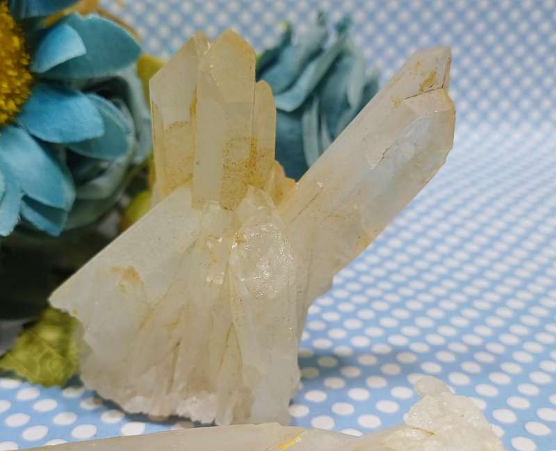 Golden Healer Lemurian Cluster & Clear Quartz Pointer  Arcane Apothecary Set | 40 |