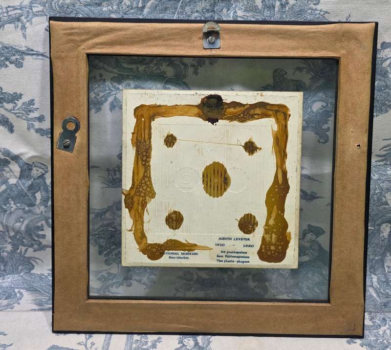 Vintage Delfts Blauw Holland Ceramic Tile in Frame