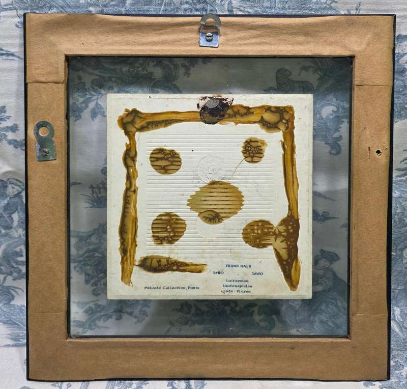 Vintage Delfts Blauw Holland Ceramic Tile in Frame