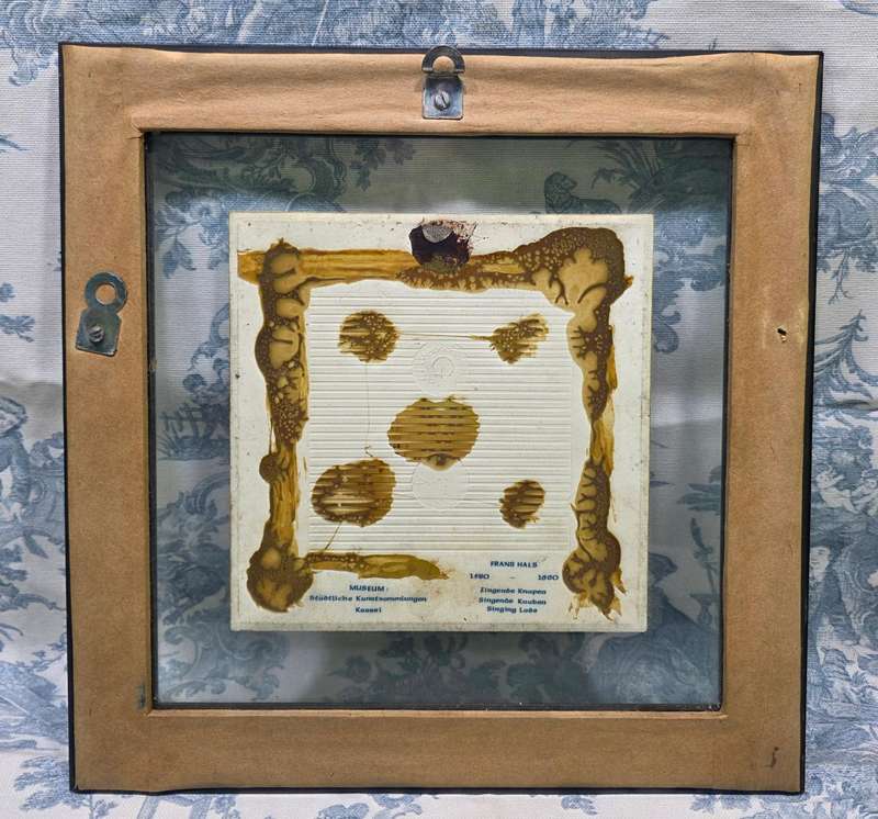 Vintage Delfts Blauw Holland Ceramic Tile in Frame