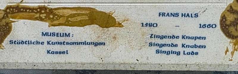 Vintage Delfts Blauw Holland Ceramic Tile in Frame