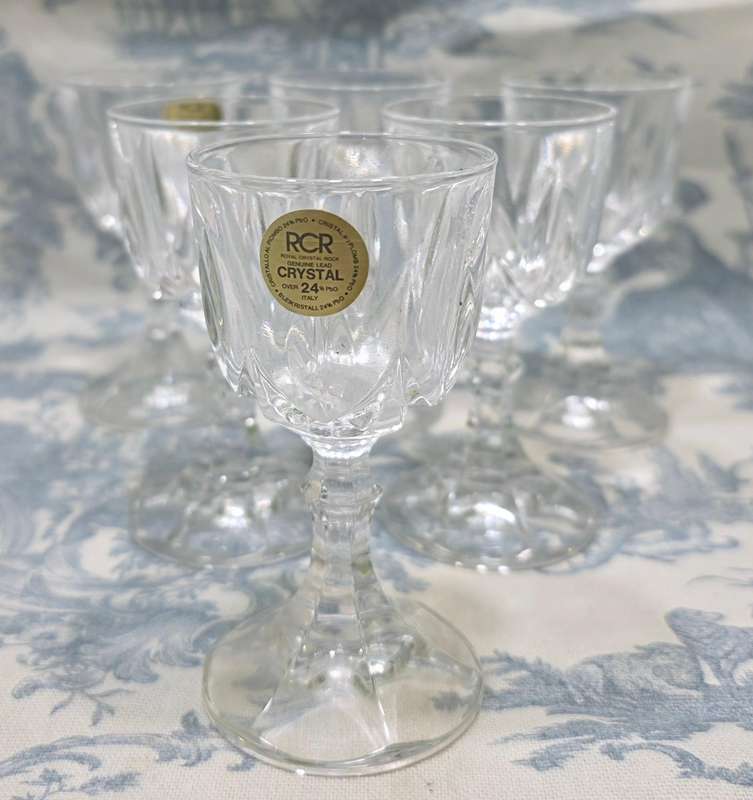 RCR Royal Crystal Rock 24% Lead Crystal Glasses Set of 6