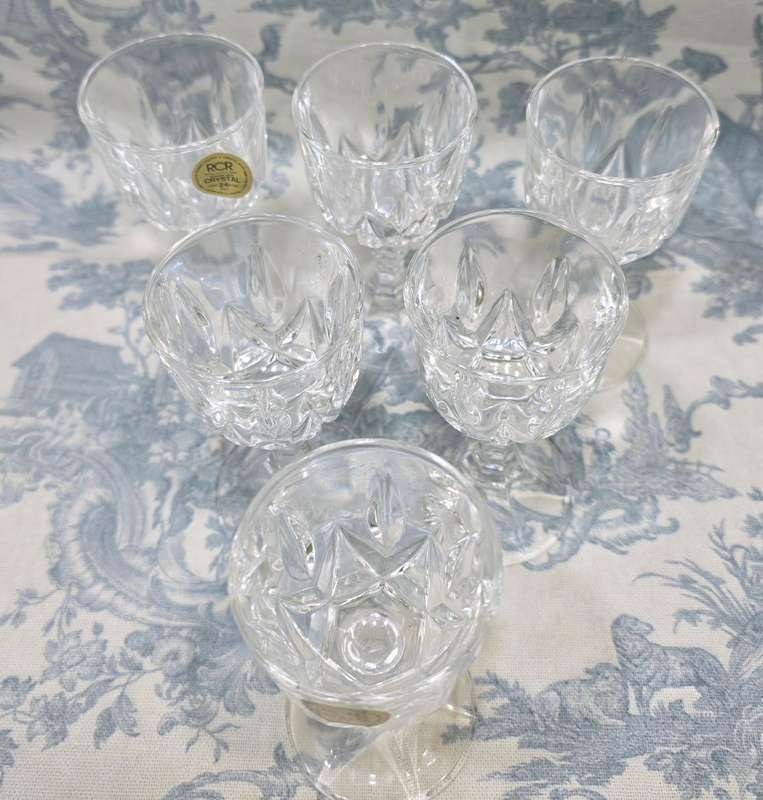 RCR Royal Crystal Rock 24% Lead Crystal Glasses Set of 6