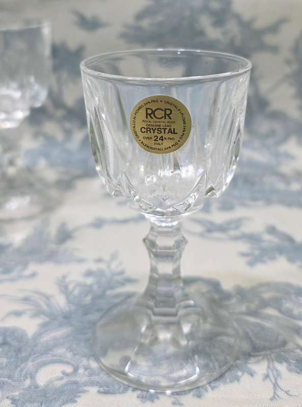 RCR Royal Crystal Rock 24% Lead Crystal Glasses Set of 6