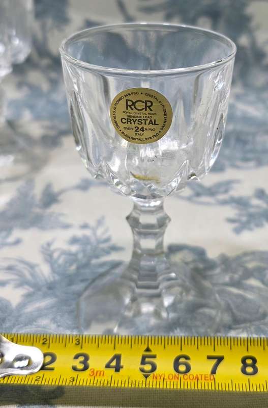RCR Royal Crystal Rock 24% Lead Crystal Glasses Set of 6