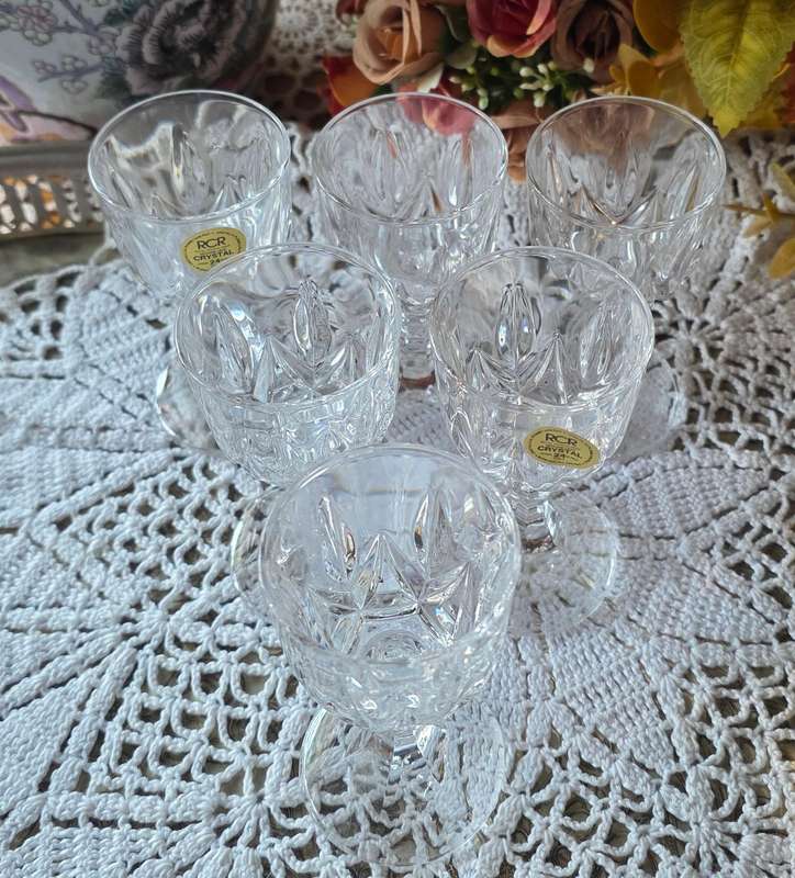 RCR Royal Crystal Rock 24% Lead Crystal Glasses Set of 6