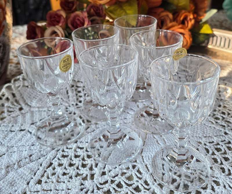 RCR Royal Crystal Rock 24% Lead Crystal Glasses Set of 6