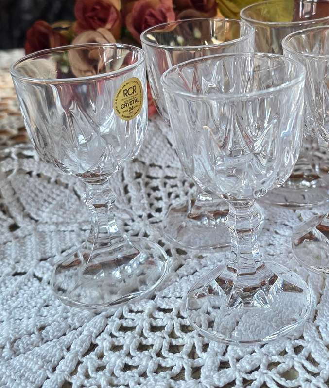 RCR Royal Crystal Rock 24% Lead Crystal Glasses Set of 6