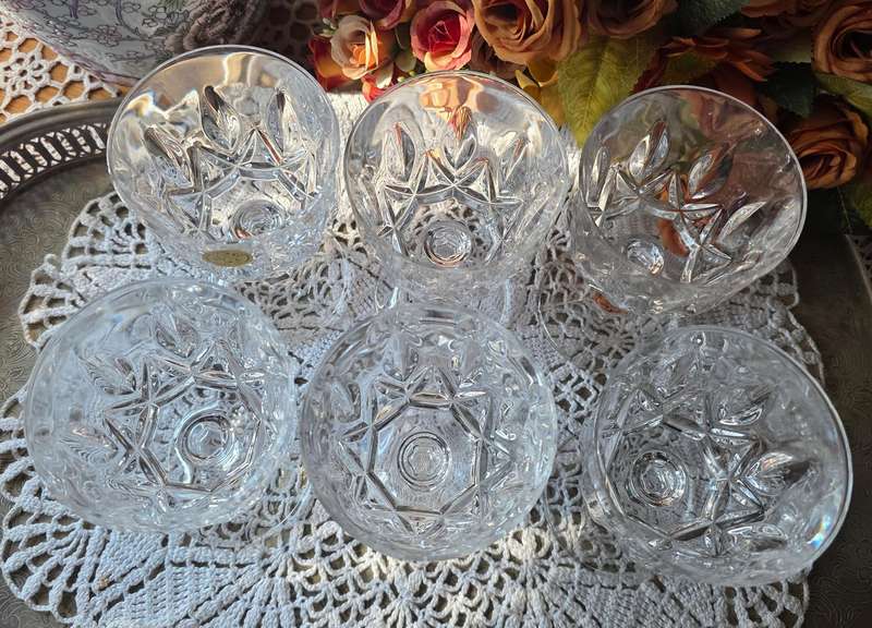 RCR Royal Crystal Rock 24% Lead Crystal RED Wine Glasses Set of 6