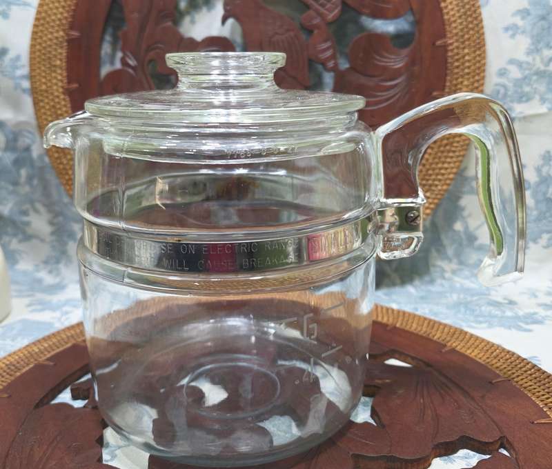 Vintage Pyrex Coffee Jug | Glass & Stainless Steel with Lid