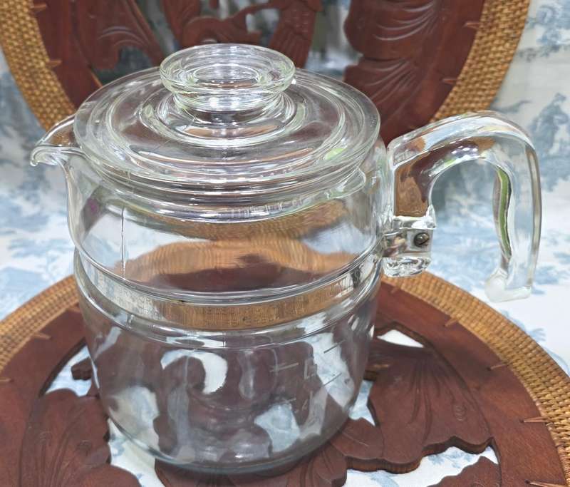 Vintage Pyrex Coffee Jug | Glass & Stainless Steel with Lid