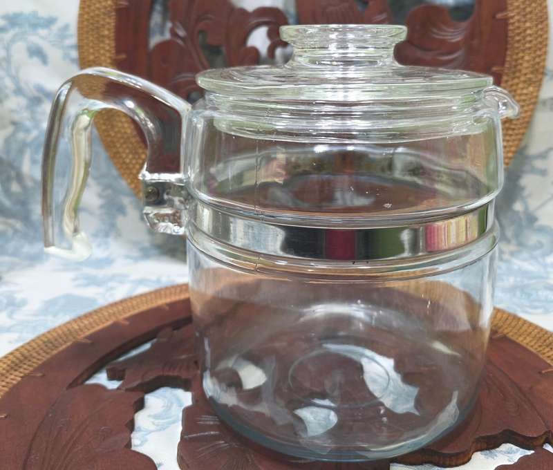 Vintage Pyrex Coffee Jug | Glass & Stainless Steel with Lid